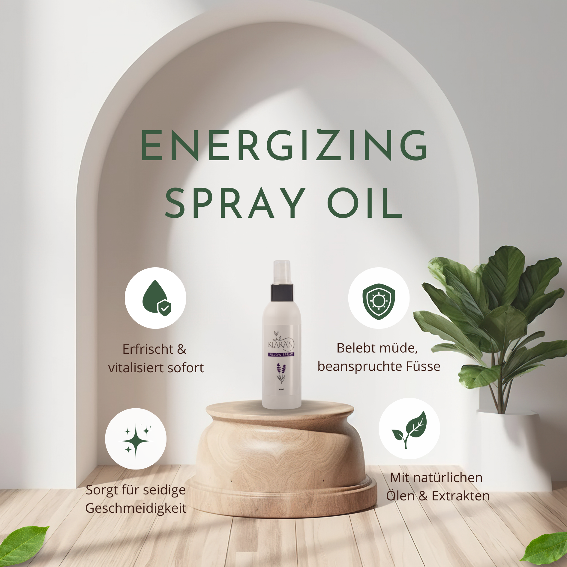 Klaras Energizing Spray Oil für Fuss 100ml.